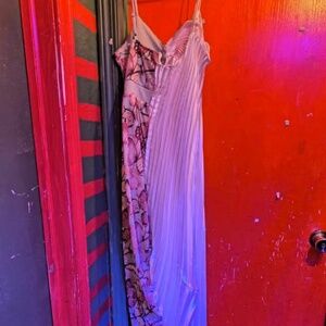 there are many colors in it I made it from 2 dresses and saw it together